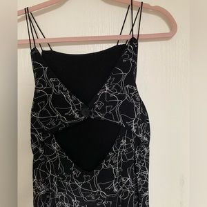 Silence + Noise Mini Straight Neck Open Back Button Dress